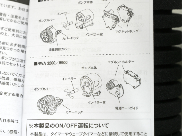 水流ポンプ NWA3200　説明書